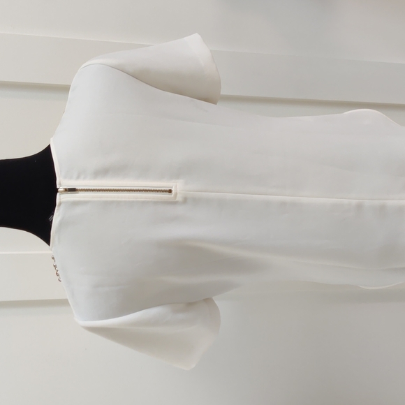 Ann Taylor Embellished Short Sleeve Blouse Small - Picture 3 of 6